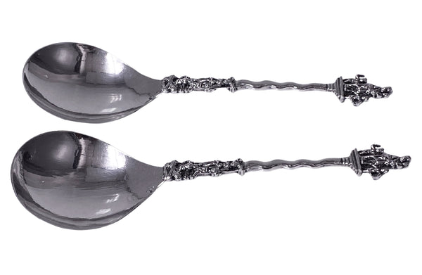 Pair of Antique Dutch Silver figural Spoons, C.1890