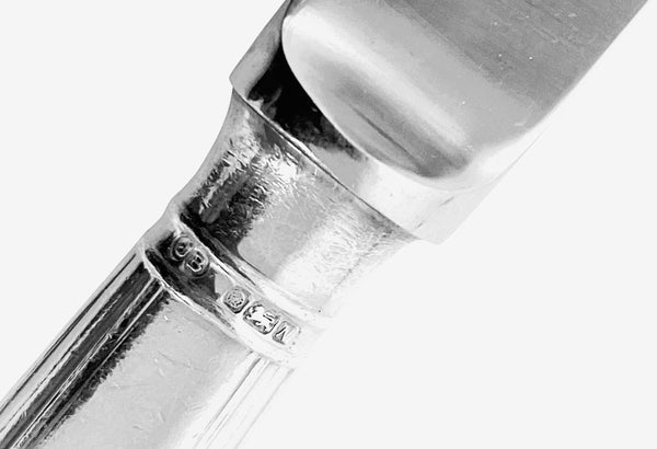 12 Sterling Silver dinner knives Old English Thread pattern