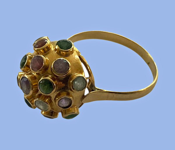 1960’s 18K Sputnik Gold Gemstone Ring
