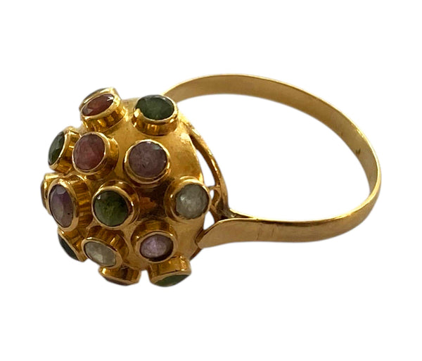 1960’s 18K Sputnik Gold Gemstone Ring