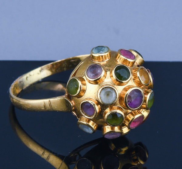 1960’s 18K Sputnik Gold Gemstone Ring