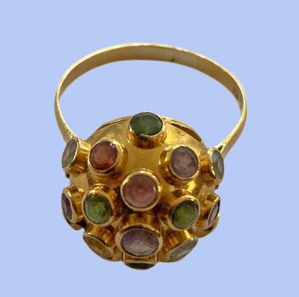 1960’s 18K Sputnik Gold Gemstone Ring