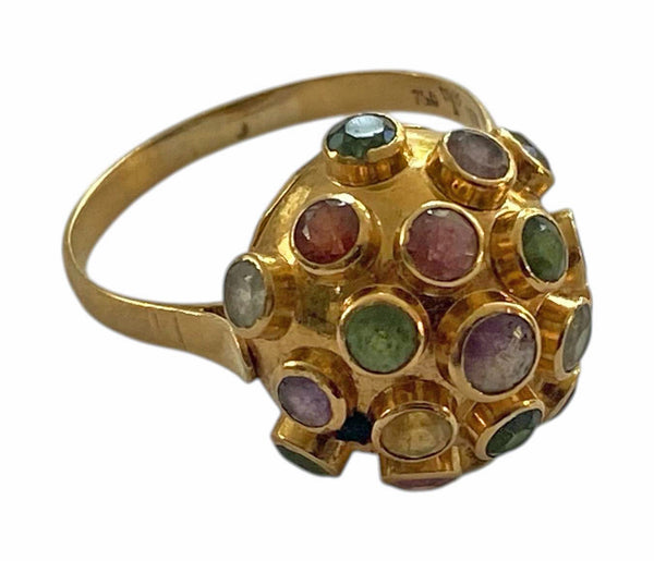 1960’s 18K Sputnik Gold Gemstone Ring