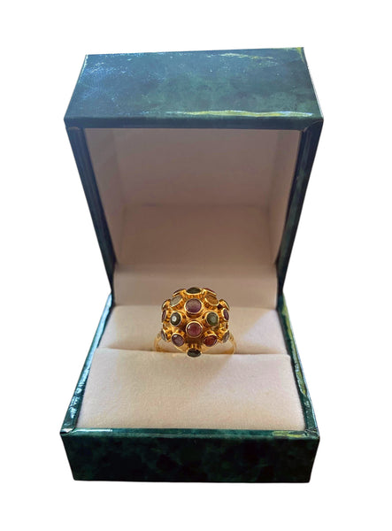 1960’s 18K Sputnik Gold Gemstone Ring