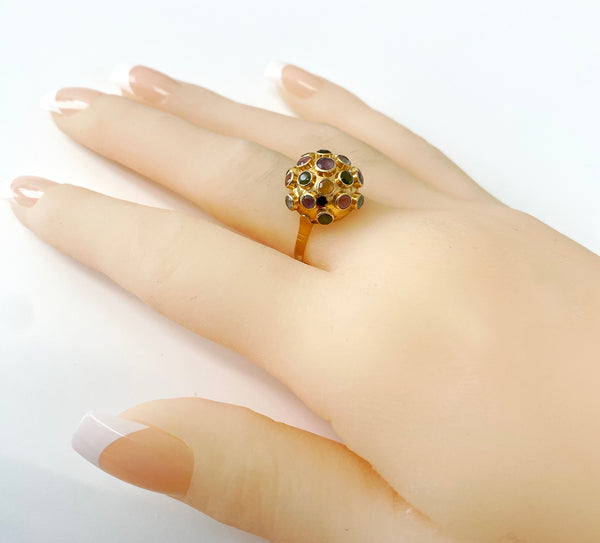 1960’s 18K Sputnik Gold Gemstone Ring