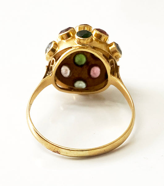 1960’s 18K Sputnik Gold Gemstone Ring
