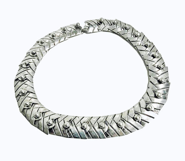 South American Sterling Necklace and matching Bracelet, C.1950