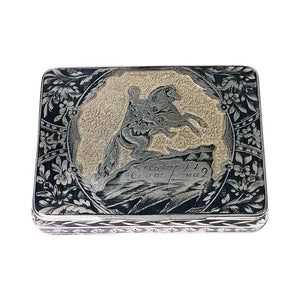 Russian Silver Niello Snuff Box, Nikolaì Lukich Dubrovin, 1824