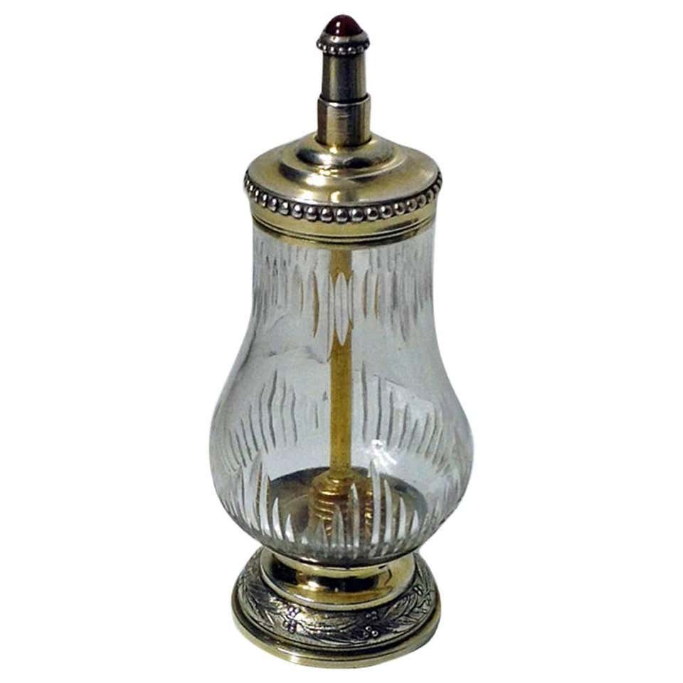 Sampson Mordan Silver Vermeil Glass Pepper Grinder, 1901