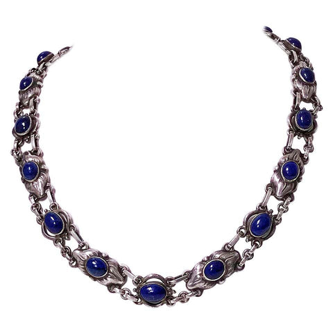 Georg Jensen Lapis and Sterling Silver Necklace, circa 1930