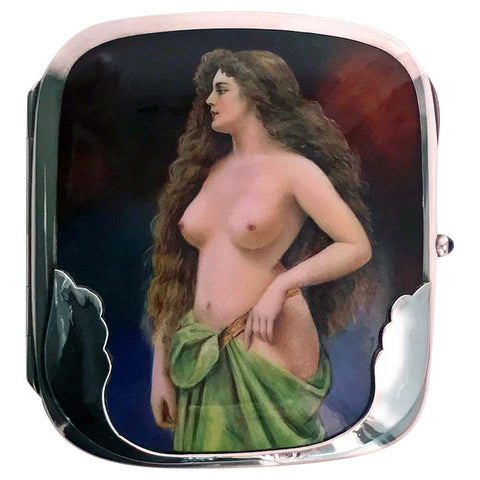 Erotic Sterling Enamel Cigarette Case, London, 1904