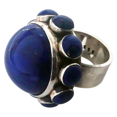 Georg Jensen Astrid Fog Lapis Modernist Ring, 1971