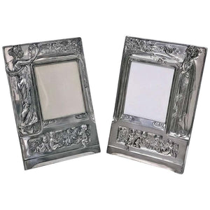 Pair of Art Nouveau Large Silver Plate Photograph Frames, Germany, circa 1900