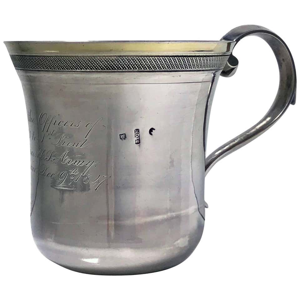 Regimental Spanish Colonial Silver Mexican 19th Century Mug, circa 1847