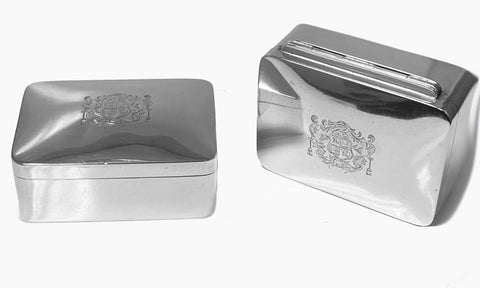 Pair Georgian Silver Boxes London 1803 Robert Hennell 1st