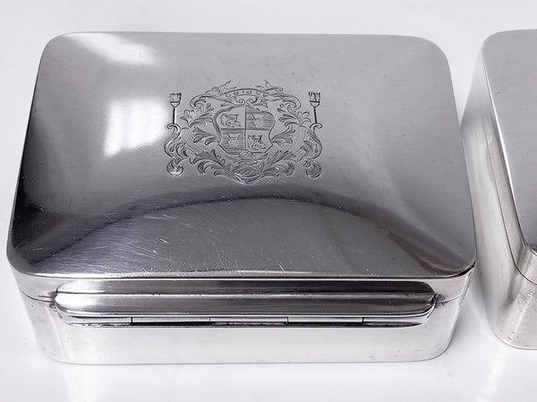 Pair Georgian Silver Boxes London 1803 Robert Hennell 1st