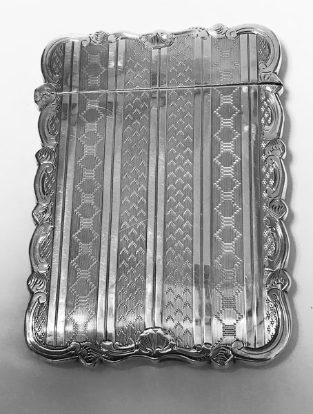 Antique Sterling Silver Card Case, Birmingham, 1866