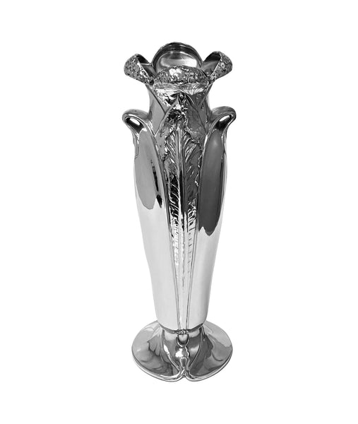 Art Nouveau Christofle Silver Plate Vase, France C.1900