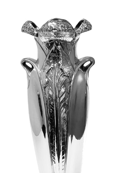 Art Nouveau Christofle Silver Plate Vase, France C.1900