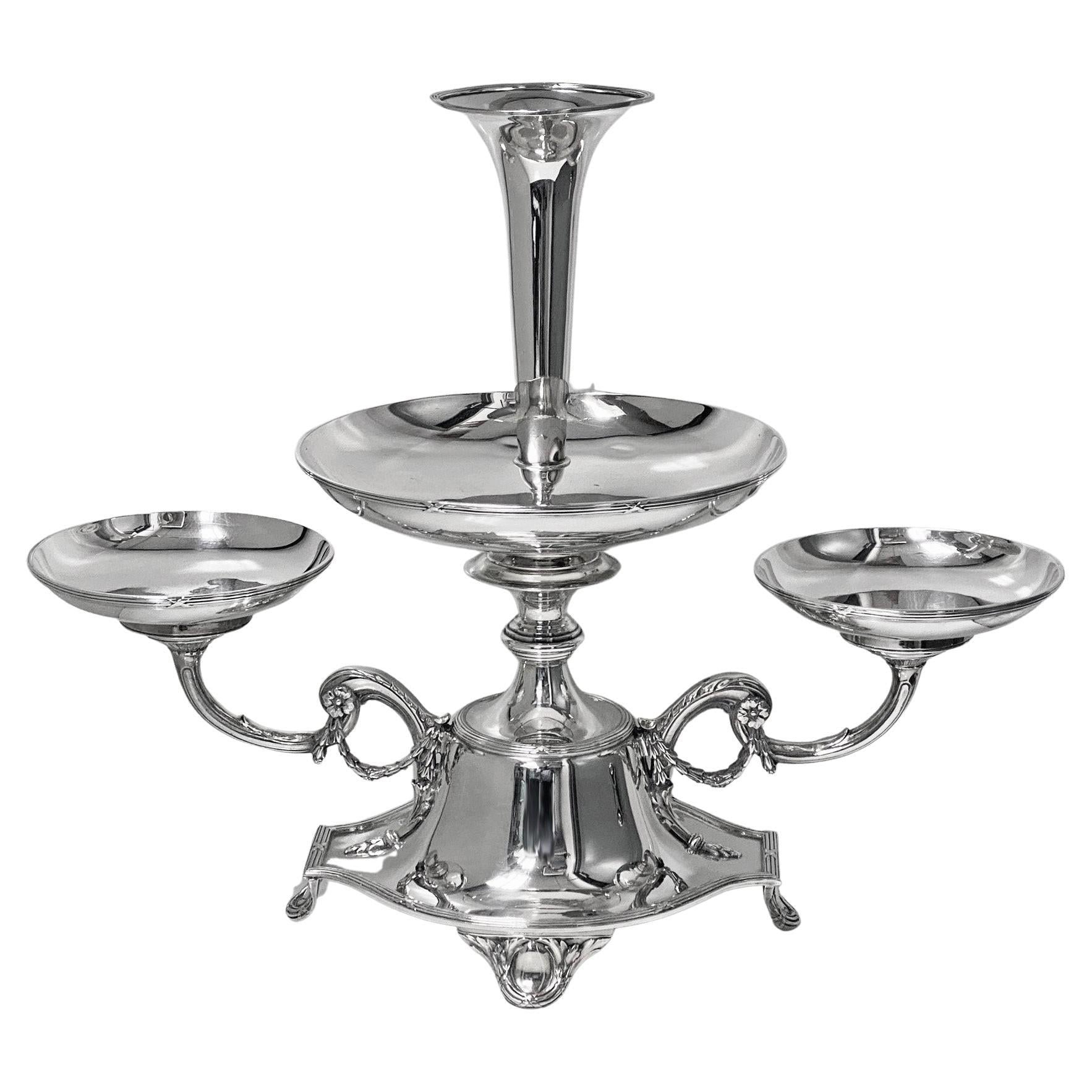 Elkington Silver plate Centerpiece Epergne for Fruit and Flowers, 1925
