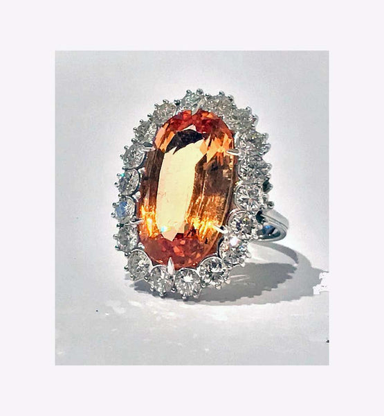 Topaz and Diamond Ring, 20th Century