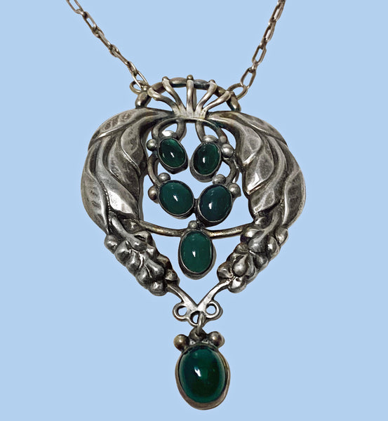 Exceptional early Georg Jensen No 5 Pendant Necklace, Denmark C.1908