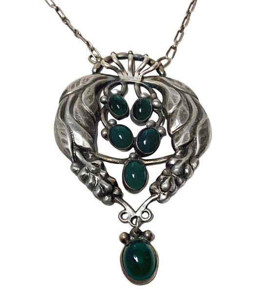 Exceptional early Georg Jensen No 5 Pendant Necklace, Denmark C.1908