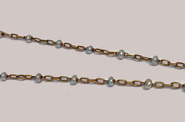 French Art Nouveau Gautrait 18 Karat Enamel Diamond Pearl Necklace