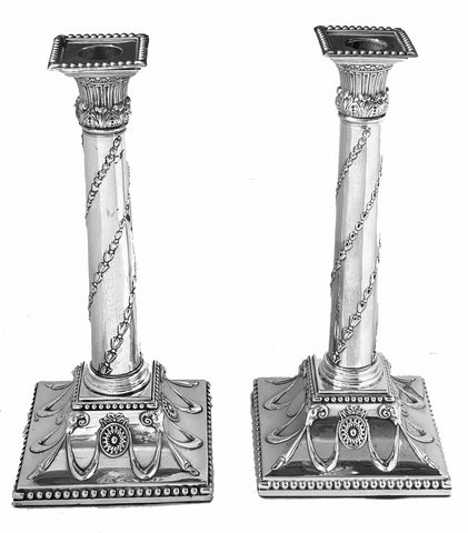 Pair of George 111 Silver  Candlesticks 1775 John Hoyland & Co