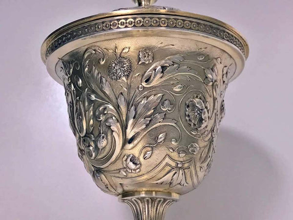 English Silver Gilt Large Goblet London, 1879, Crichton