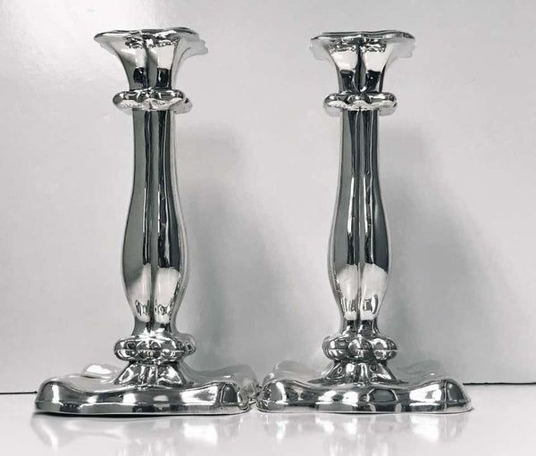 Pair of Austrian Silver Candlesticks, Vienna, 1840