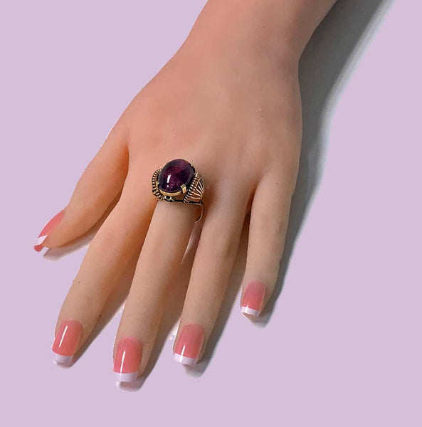 1930s Austrian Pink Tourmaline Gold Ring