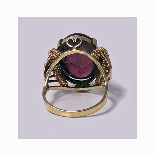 1930s Austrian Pink Tourmaline Gold Ring