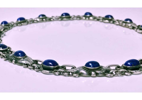 Georg Jensen Lapis and Sterling Silver Necklace, circa 1930
