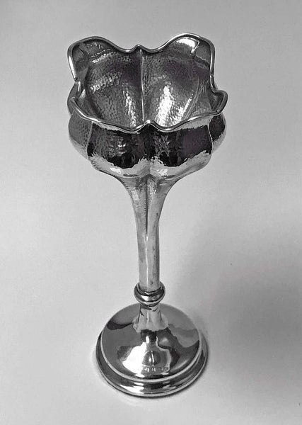 Art Nouveau Sterling Silver Flower Vase, Birmingham 1902 Henry Matthews