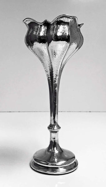 Art Nouveau Sterling Silver Flower Vase, Birmingham 1902 Henry Matthews