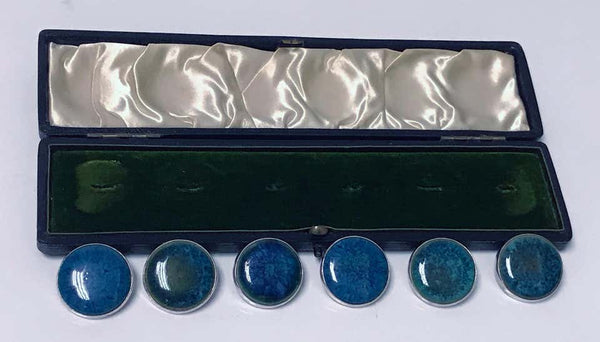 Rare A E Jones Set Silver Ruskin Buttons, Birmingham, 1903