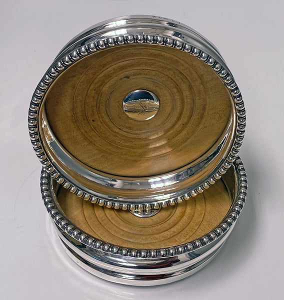 Georgian Sterling Silver Wine Coasters 1810 Thomas Blagden