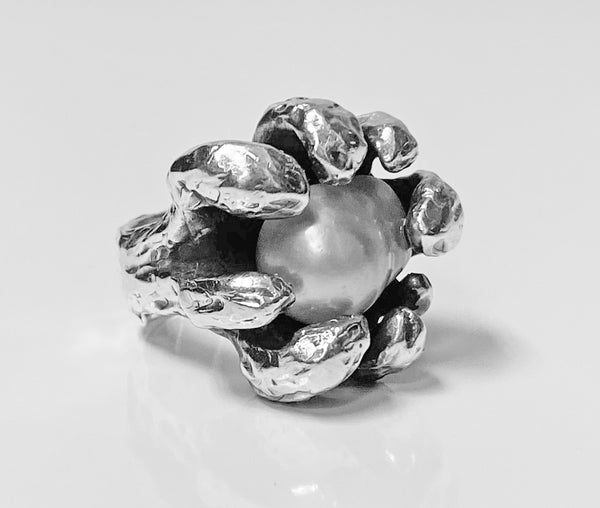 Walter Schluep Sterling Silver Pearl Ring