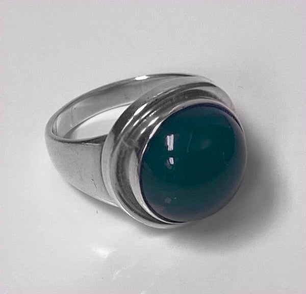 Georg Jensen Chrysoprase Sterling Silver Ring, C.1970