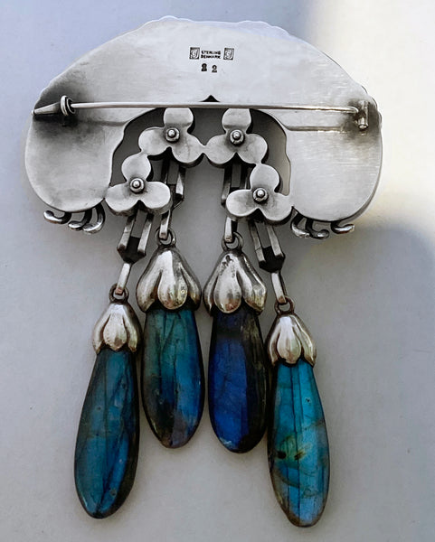 Important Georg Jensen Silver Labradorite Master Brooch, C.1933