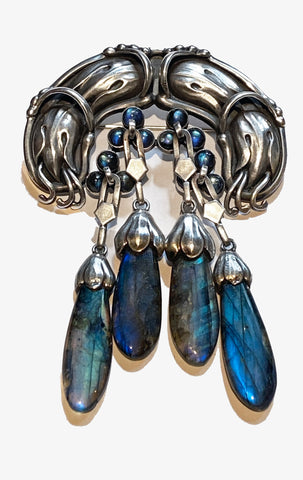 Important Georg Jensen Silver Labradorite Master Brooch, C.1933