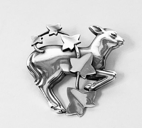 Georg Jensen Leaping Lamb Brooch, Arno Malinowski design.