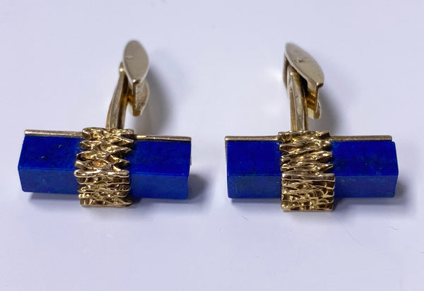 1970's Lapis Gold Cufflinks