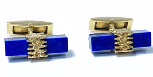 1970's Lapis Gold Cufflinks