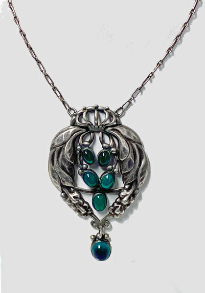 Exceptional early Georg Jensen No 5 Pendant Necklace, Denmark C.1908