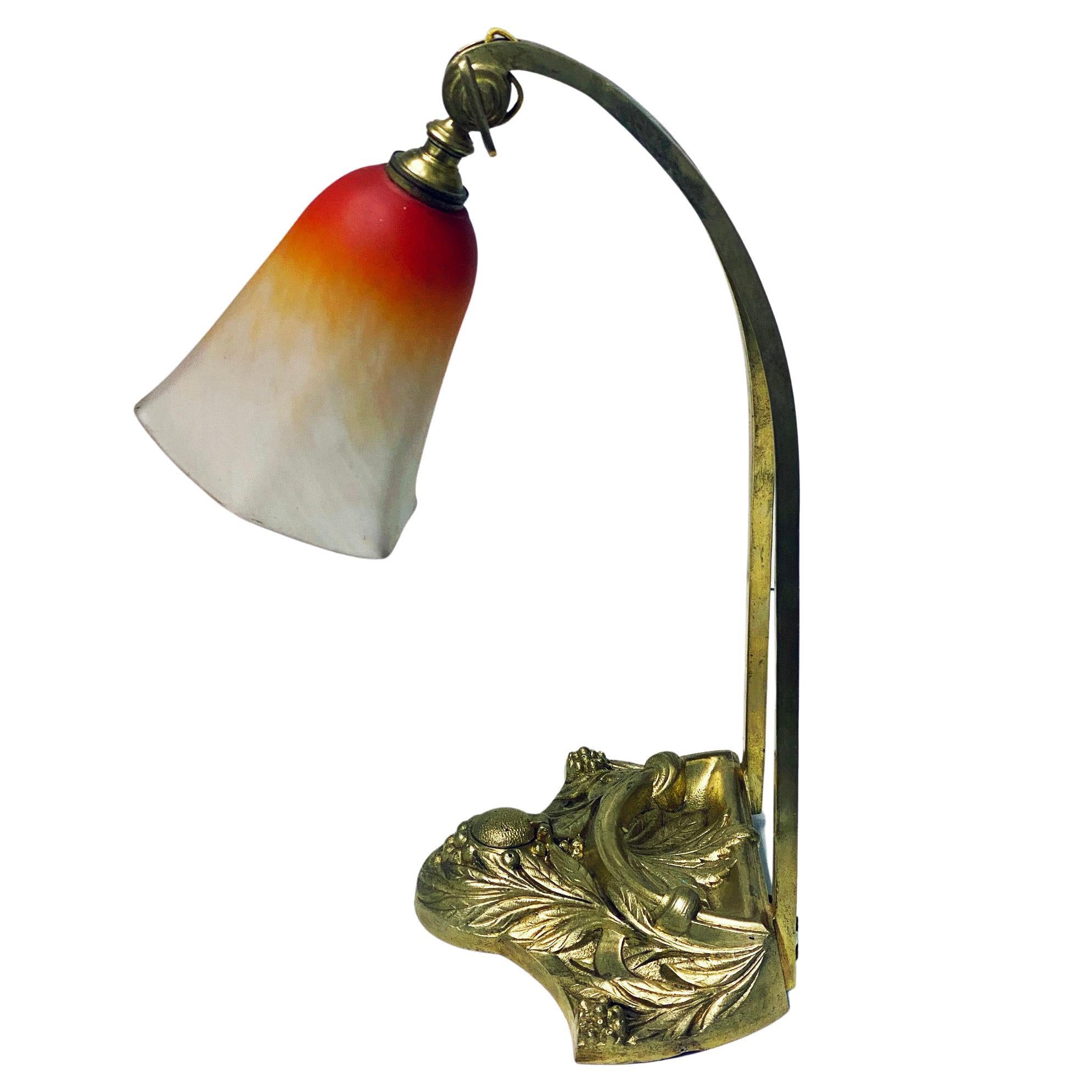 French Art Nouveau desk table lamp by Charles Schneider C. 1920