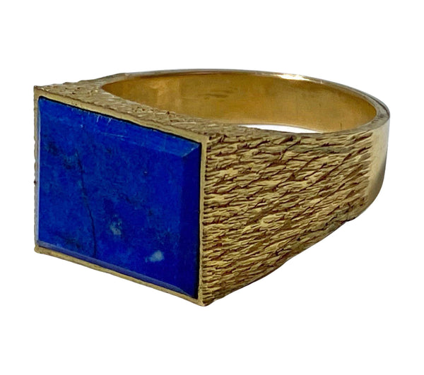 Gentleman's 1970's Lapis Gold Ring