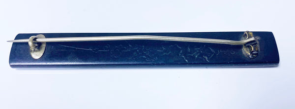 Antique Shakudo Japanese large Brooch Pin, C. 1875.
