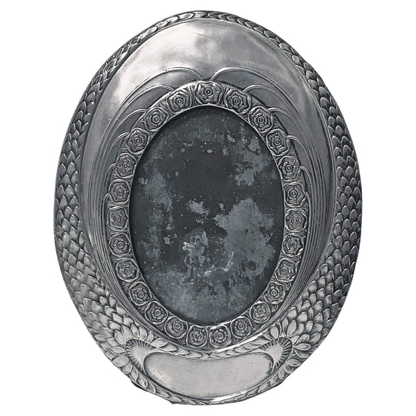 WMF large pewter oval photograph frame C.1910.